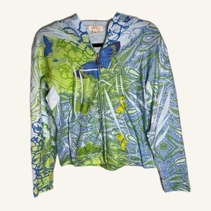 Great Northwest Blue and Green Patterned Butterfly Garden fairy earthy Large